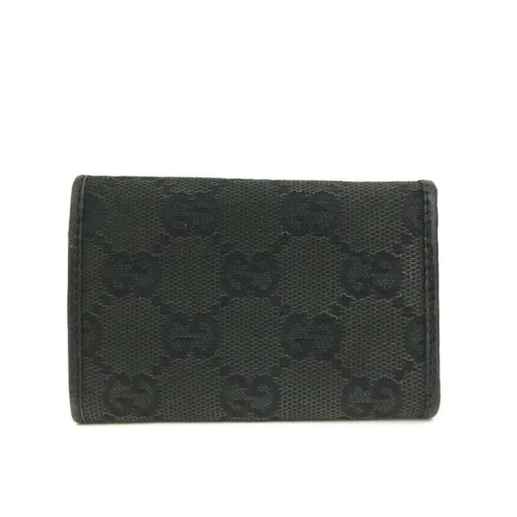 Gucci Black Guccissima Print Leather Tri-fold Key and Card holder - Picture 6 of 8